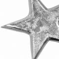 Floristik24 Metal Stars Silver 8,6×8,2cm/6,9×6,7cm 8ks