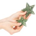 Sada ozdobných hviezd z drôtu zo zeleného drôtu, dve veľkosti, 10 cm, 12 kusov | Floristik24.sk
