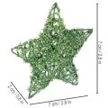 Sada ozdobných hviezd z drôtu zo zeleného drôtu, dve veľkosti, 10 cm, 12 kusov | Floristik24.sk
