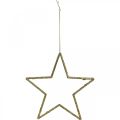Floristik24 Vianočná dekorácia prívesok hviezda zlaté trblietky 17,5cm 9ks