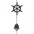 Floristik24 Vintage ozdobný zvonček na volant prívesu, liatinový zvonček L50cm