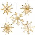 Floristik24 Slamené hviezdy Glitter Gold Set Vianočné ozdoby Ø6cm 24ks