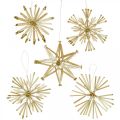 Floristik24 Slamené hviezdy Glitter Gold Set Vianočné ozdoby Ø8cm 24ks