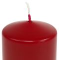 Floristik24 Stĺpová sviečka 100/100 starožitná červená 4ks