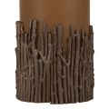 Floristik24 Stĺpová sviečka konáre dekor sviečka hnedá karamelová 150/70mm 1ks