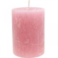 Floristik24 Jednofarebné sviečky Dusty pink Rustikálna sviečka 80×110mm 4ks