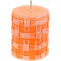 Floristik24 Stĺpové sviečky Rustic Orange 80/65 sviečky rustikálne voskové sviečky 2ks
