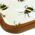 Floristik24 Deko podnos drevený štvorcový podnos včielky letná dekorácia 35×23,5×2cm
