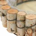 Floristik24 Podnos z prírodného brezového dreva okrúhly Ø24cm