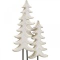 Floristik24 Vianočná dekorácia jedľové drevo biela na podstavci V28cm