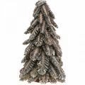 Floristik24 Vianočný stromček zo šišiek, vianočný stromček zasnežený, zimná dekorácia, advent, praná biela V33cm Ø20cm