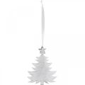 Floristik24 Prívesok na vianočný stromček, adventná dekorácia, kovová dekorácia na Vianoce, striebro 20,5×15,5cm