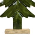 Floristik24 Drevená dekorácia na vianočný stromček lesklá zelená 22,5x5x50cm