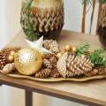 Floristik24 Šišky zlaté, trblietky 13cm 4ks ozdôb na vianočný stromček