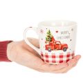 Vianočný hrnček s autom a vianočným stromčekom, keramické hrnčeky, 10 cm, 2 kusy | Floristik24.sk