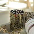 Sklenený držiak na čajové sviečky s leopardím vzorom na dekoráciu stola, 12 cm | Floristik24.sk