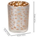 Sklenený držiak na čajové sviečky s leopardím vzorom, 12 cm | Floristik24.sk