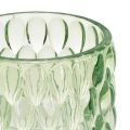 Floristik24 Sklo na čajovú sviečku zelený lampáš tónované sklo Ø9,5cm V9cm 2ks