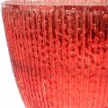 Floristik24 Sviečková sklenená lampáš červená sklenená dekoračná váza Ø21cm V21,5cm