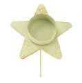 Floristik24 Svietnik na čajovú sviečku hviezda na nalepenie krém 9x23,5cm 1ks