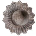 Svietnik na čajovú sviečku vintage čajová sviečka na nalepenie šedá Ø9cm V8,5cm 4ks | Floristik24.sk