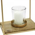 Floristik24 Lampiónový domček kovová dekorácia čajová sviečka sviečka sklo 20×16×26cm