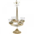 Floristik24 Svietnik na čajové sviečky štyri poháre Star Christmas Gold Ø20cm H38,5cm