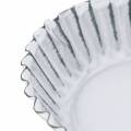 Floristik24 Ozdobný plech na pečenie zinkový biely Ø10cm V2cm