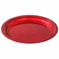 Floristik24 Ozdobný tanier z kovu červenej farby s glazúrou Ø38cm