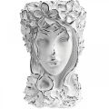 Floristik24 Kvetináč Betónový kvetináč Shabby Chic Woman&#39;s Head White H34cm