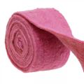 Floristik24 Plsťová páska, črepníková páska, vlnená plsť ružová, oranžová melírovaná 15cm 5m