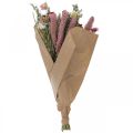 Floristik24 Sušená kytica Kytica z lúčnych kvetov Ružová V50cm 140g