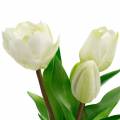 Floristik24 Kytica umelých tulipánov Hodvábne kvety Tulipány Real Touch White