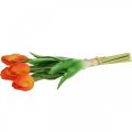Floristik24 Umelý tulipán oranžová kytica umelých kvetov 38cm 7ks