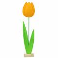Floristik24 Plstený kvet tulipán žltý letná dekorácia V88cm