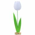 Floristik24 Plstený kvet tulipán biely V88cm