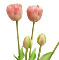 Floristik24 Tulipánová kytica ružová real touch L43,5cm 5ks