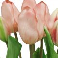 Floristik24 Umelé tulipány Real-Touch Peach Pink 38cm Zväzok 7ks