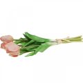 Floristik24 Umelé tulipány Real-Touch Peach Pink 38cm Zväzok 7ks