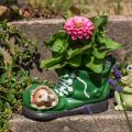 Floristik24 Dekorácia kvetináč, zelený topánoček s ježkom, keramika 14x13cm V13cm