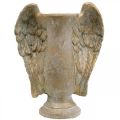 Floristik24 Dekoratívna váza z betónu, amfora s anjelskými krídlami zlatý vintage vzhľad Š20,5cm V26cm