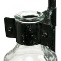 Floristik24 Dekoratívna váza dekoračná fľaša sklenená s kovovým stojanom čierna Ø13cm