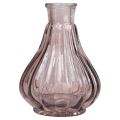 Floristik24 Váza ružová sklenená váza baňatá dekoratívna váza sklenená Ø8,5cm V11,5cm