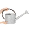 Vintage kovová krhlica na polievanie, striebornošedá, štýlová záhradná dekorácia, váza na kvety, D53 cm V29 cm | Floristik24.sk