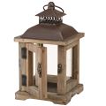 Vintage lampáš tmavohnedý drevený lampáš 15×15cm V26cm | Floristik24.sk
