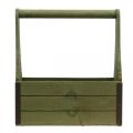 Floristik24 Vintage truhlík na rastliny drevený box na náradie olivovo zelený 28×14×31cm