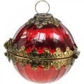 Floristik24 Vintage vianočná guľa na otváranie pohára červená zlatá Ø8cm sada 2 ks