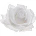 Floristik24 Vosková ruža biela Ø10cm voskovaná umelá kvetina 6ks