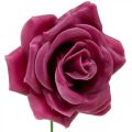Floristik24 Voskové ruže deko ruže voskové ružové Ø8cm 12ks