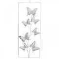Floristik24 Umenie na zavesenie motýľa na jar kovovú nástennú maľbu Shabby Chic White Silver V47,5 cm